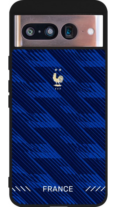 Google Pixel 8 Case Hülle - Silikon schwarz Frankreich 2026 personalisierbares Fussballtrikot