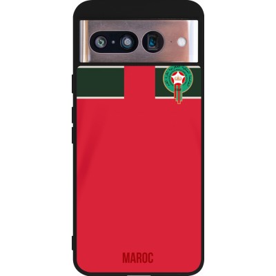 Google Pixel 8 Case Hülle - Silikon schwarz Marokko 2022 personalisierbares Fussballtrikot