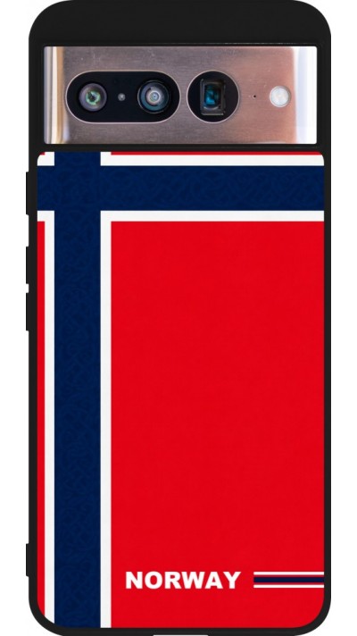 Google Pixel 8 Case Hülle - Silikon schwarz Norwegen 2026 personalisierbares Fussballtrikot