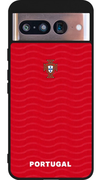 Google Pixel 8 Case Hülle - Silikon schwarz Portugal 2026 personalisierbares Fussballtrikot