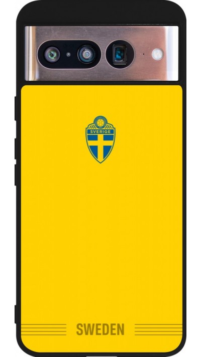 Google Pixel 8 Case Hülle - Silikon schwarz Schweden 2026 personalisierbares Fussballtrikot