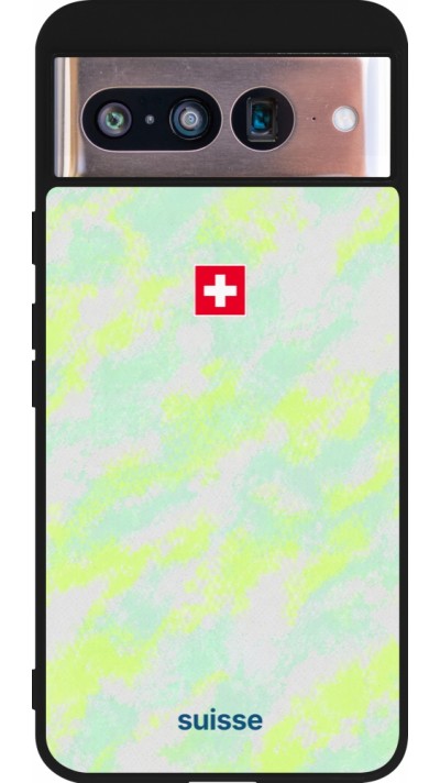 Google Pixel 8 Case Hülle - Silikon schwarz Schweiz Away 2026 personalisierbares Fussballtrikot