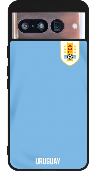 Google Pixel 8 Case Hülle - Silikon schwarz Uruguay 2022 personalisierbares Fussballtrikot