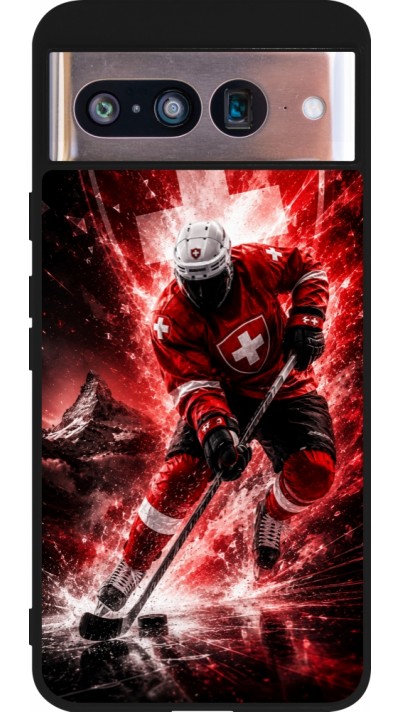 Google Pixel 8 Case Hülle - Silikon schwarz Hockey World Championship Player