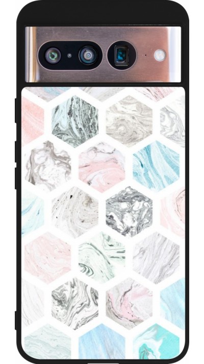Coque Google Pixel 8 - Silicone rigide noir Marble Everything
