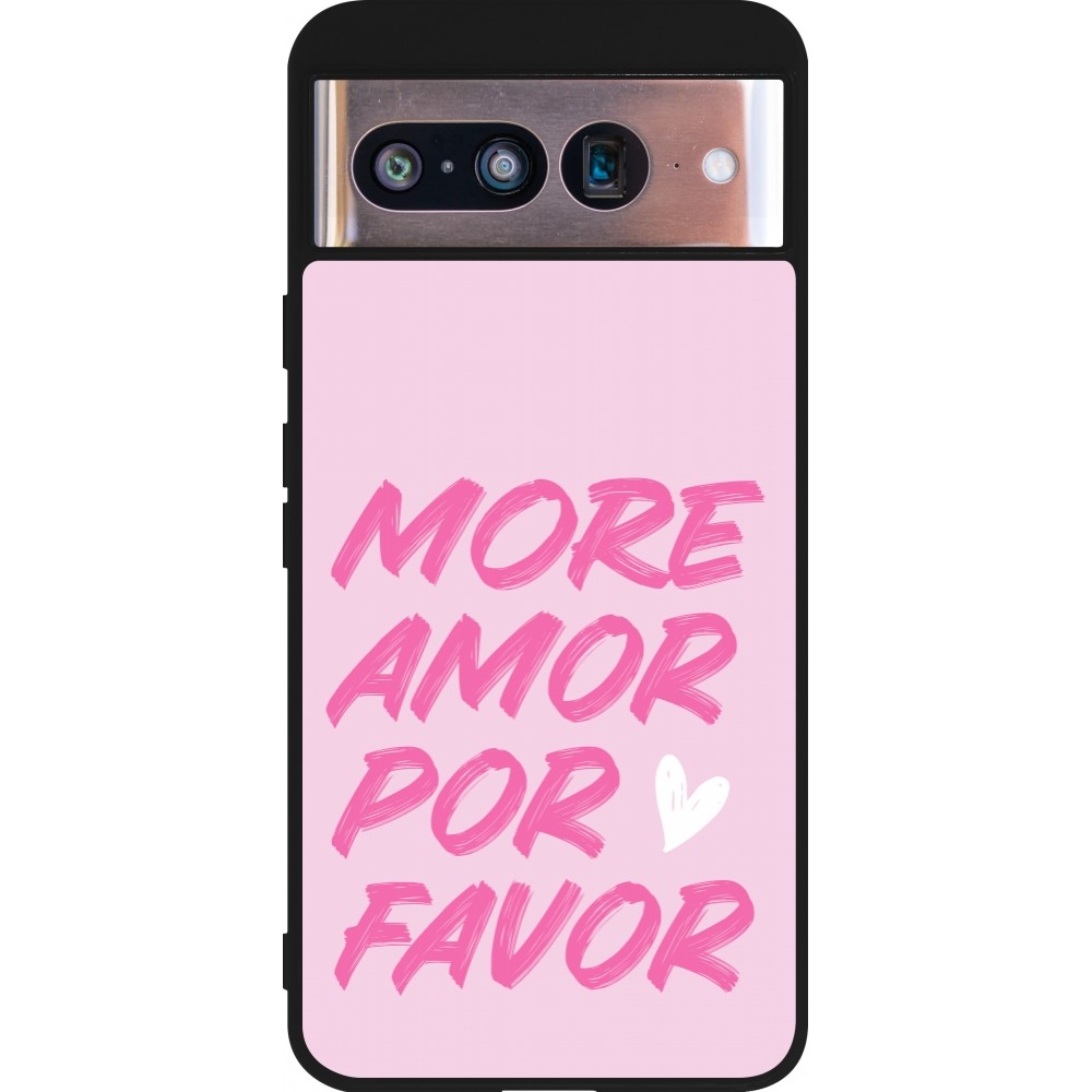 Google Pixel 8 Case Hülle - Silikon schwarz More amor porfavor