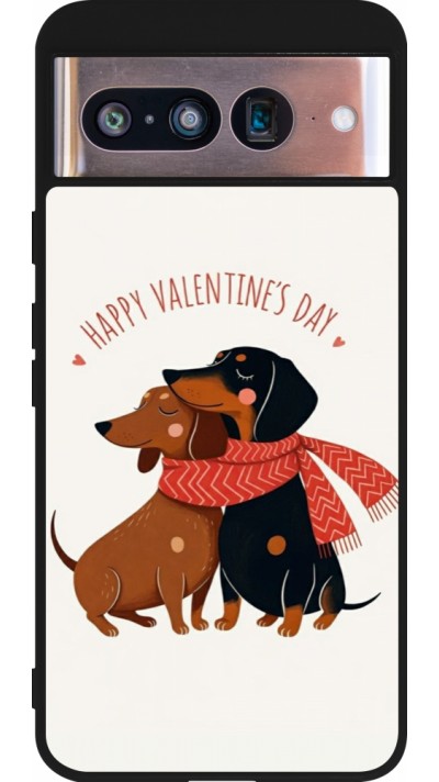 Google Pixel 8 Case Hülle - Silikon schwarz Saint Valentines Day 26 Happy Valentine