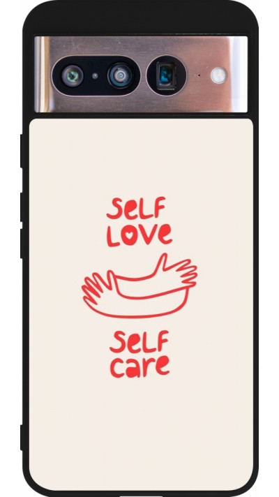 Google Pixel 8 Case Hülle - Silikon schwarz Saint Valentines Day 26 Self love self care