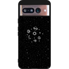 Coque Google Pixel 8 - Silicone rigide noir Space Doodle