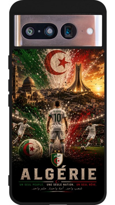 Google Pixel 8 Case Hülle - Silikon schwarz Fussball Algerien splash 2026