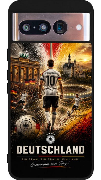Google Pixel 8 Case Hülle - Silikon schwarz Fussball Deutschland splash 2026