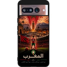 Google Pixel 8 Case Hülle - Silikon schwarz Fussball Marokko splash 2026