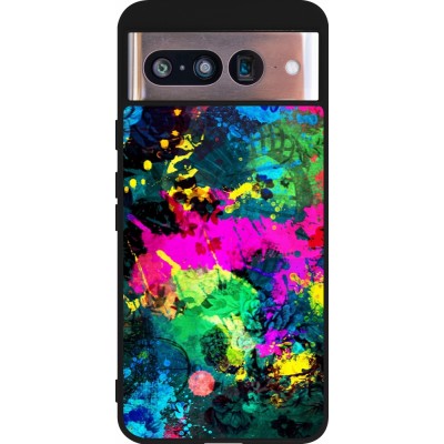 Google Pixel 8 Case Hülle - Silikon schwarz Splash paint