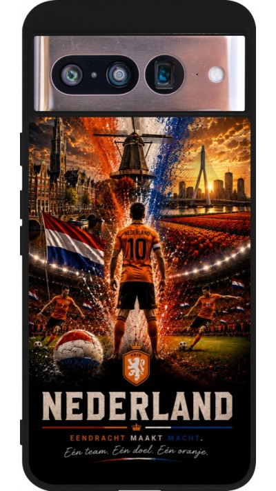 Google Pixel 8 Case Hülle - Silikon schwarz Fussball Niederlande splash 2026