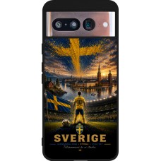 Google Pixel 8 Case Hülle - Silikon schwarz Fussball Schweden splash 2026