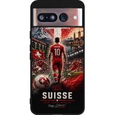 Google Pixel 8 Case Hülle - Silikon schwarz Fussball Suisse splash 2026