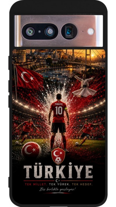 Google Pixel 8 Case Hülle - Silikon schwarz Fussball Türkei splash 2026