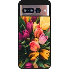 Google Pixel 8 Case Hülle - Silikon schwarz Bouquet of tulips 2026