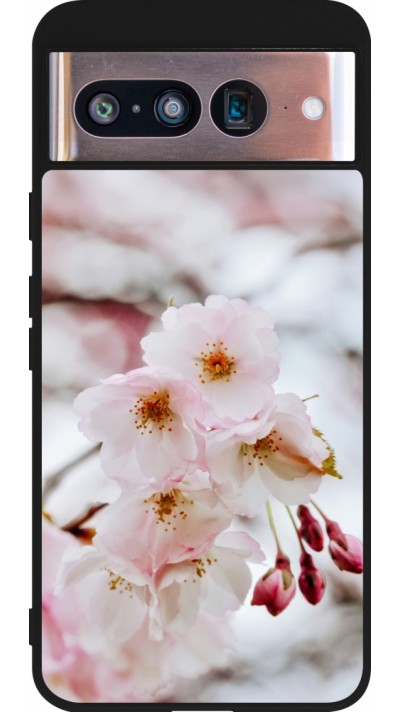 Google Pixel 8 Case Hülle - Silikon schwarz Cherry tree 2026