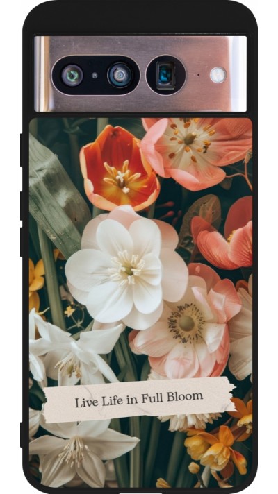Google Pixel 8 Case Hülle - Silikon schwarz Full Bloom 2026