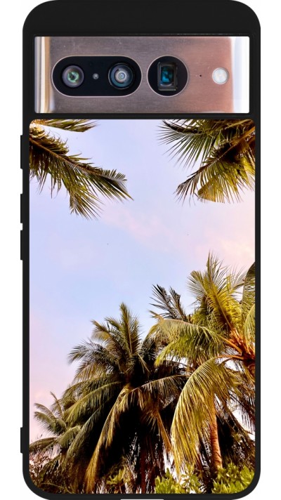 Google Pixel 8 Case Hülle - Silikon schwarz Summer 2023 palm tree vibe