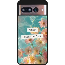 Google Pixel 8 Case Hülle - Silikon schwarz Summer 2025 Grow with the flow