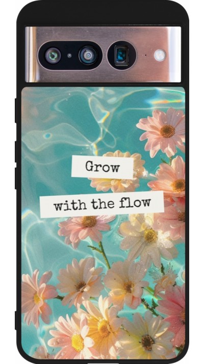 Google Pixel 8 Case Hülle - Silikon schwarz Summer 2025 Grow with the flow