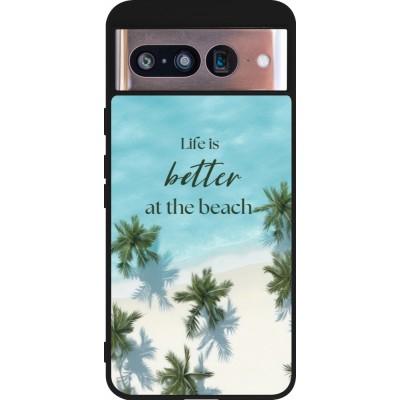 Google Pixel 8 Case Hülle - Silikon schwarz Summer 2025 Life is better at the beach