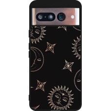 Coque Google Pixel 8 - Silicone rigide noir Suns and Moons
