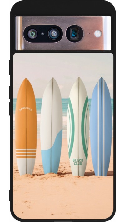 Coque Google Pixel 8 - Silicone rigide noir Summer surfboard 2025
