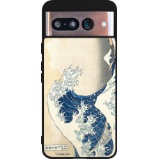 Google Pixel 8 Case Hülle - Silikon schwarz Kunstbild - Die große Welle vor Kanagawa - Hokusai