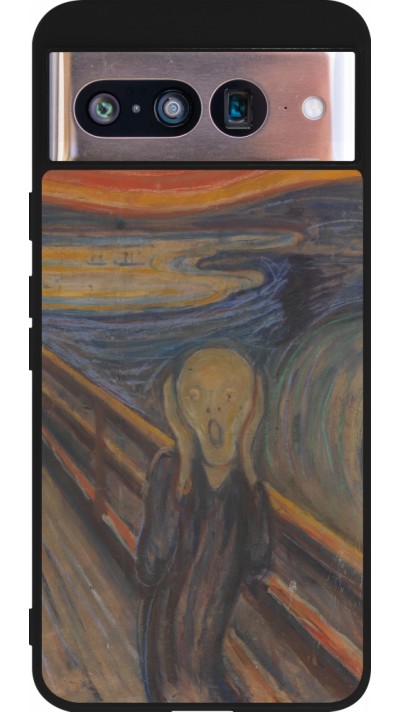 Google Pixel 8 Case Hülle - Silikon schwarz Kunstbild - Der Schrei - Edvard Munch