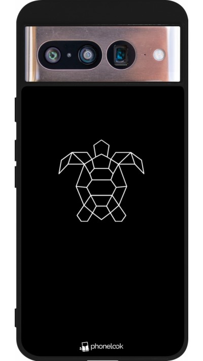 Google Pixel 8 Case Hülle - Silikon schwarz Turtles lines on black