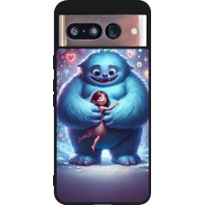 Google Pixel 8 Case Hülle - Silikon schwarz Valentin 2024 Flauschige Liebe