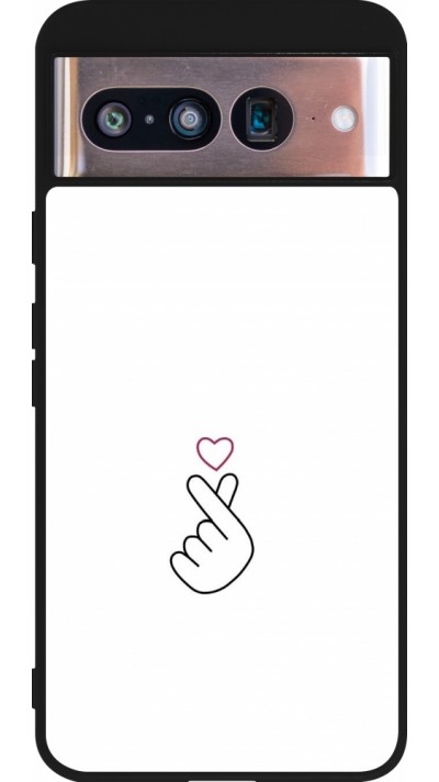 Google Pixel 8 Case Hülle - Silikon schwarz Valentine 2024 heart by Millennials