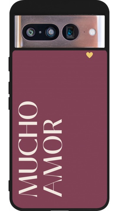 Google Pixel 8 Case Hülle - Silikon schwarz Valentine 2024 mucho amor rosado