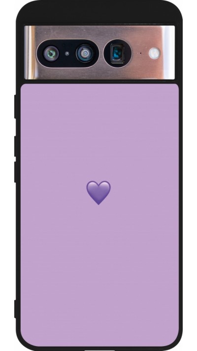 Google Pixel 8 Case Hülle - Silikon schwarz Valentine 2023 purpule single heart