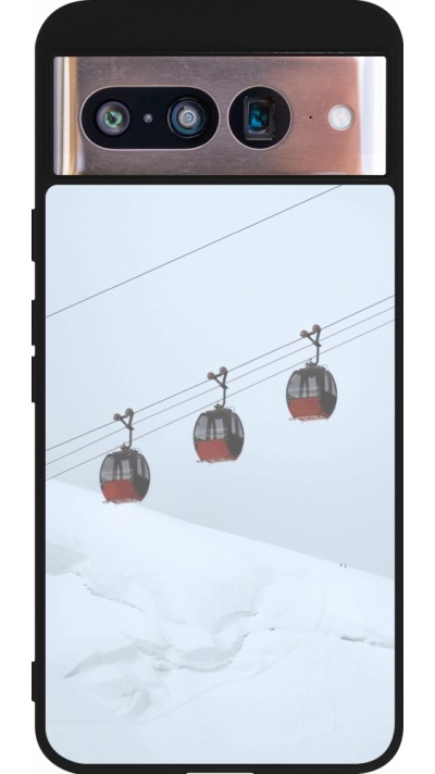 Google Pixel 8 Case Hülle - Silikon schwarz Winter 22 ski lift