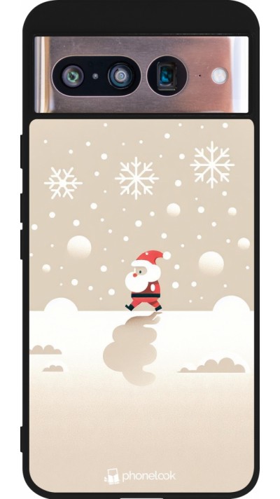 Google Pixel 8 Case Hülle - Silikon schwarz Weihnachten 2023 Minimalistischer Weihnachtsmann