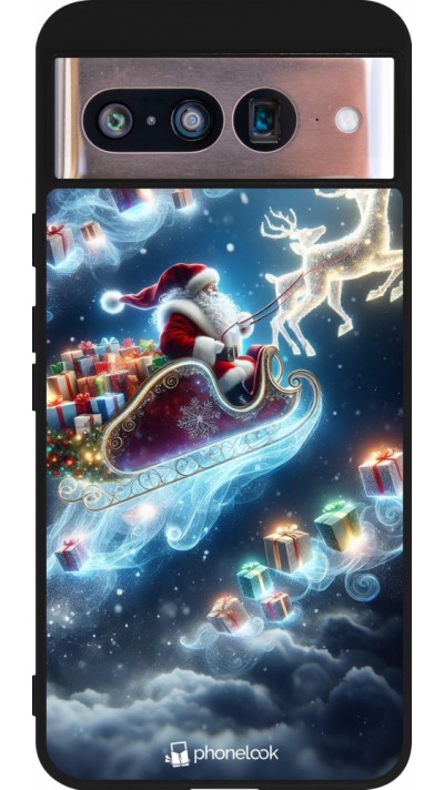 Google Pixel 8 Case Hülle - Silikon schwarz Weihnachten 2023 Verzauberter Weihnachtsmann