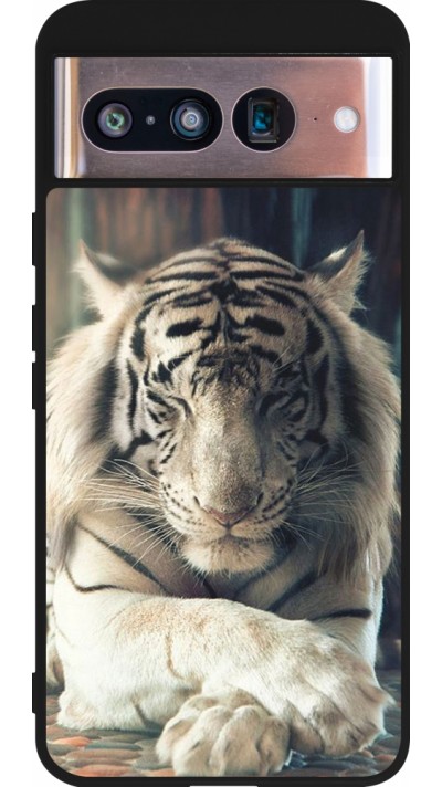 Google Pixel 8 Case Hülle - Silikon schwarz Zen Tiger