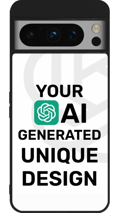 Google Pixel 8 Pro Case Hülle - Silikon schwarz 100% einzigartig erstellt dank Deiner Kreativität und künstlicher Intelligenz (KI)