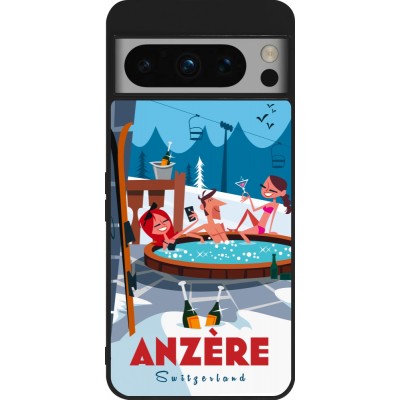 Google Pixel 8 Pro Case Hülle - Silikon schwarz Anzère Mountain Jacuzzi