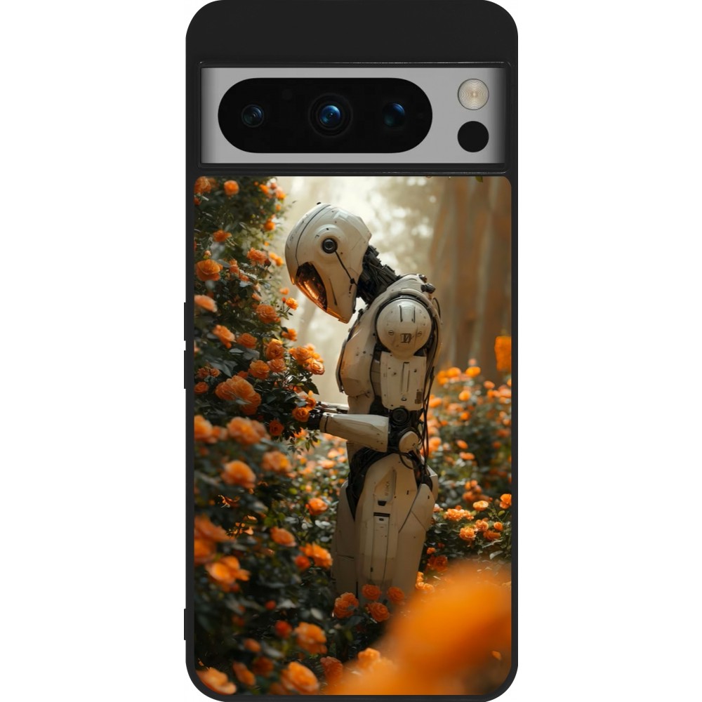 Google Pixel 8 Pro Case Hülle - Silikon schwarz Astronaut flowers 2025