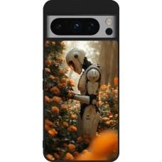 Google Pixel 8 Pro Case Hülle - Silikon schwarz Astronaut flowers 2025