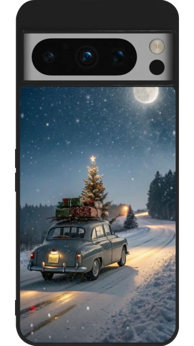 Google Pixel 8 Pro Case Hülle - Silikon schwarz Christmas 25 Car with Tree Xmas