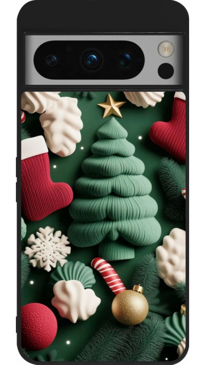 Google Pixel 8 Pro Case Hülle - Silikon schwarz Christmas 25 Christmas textiles