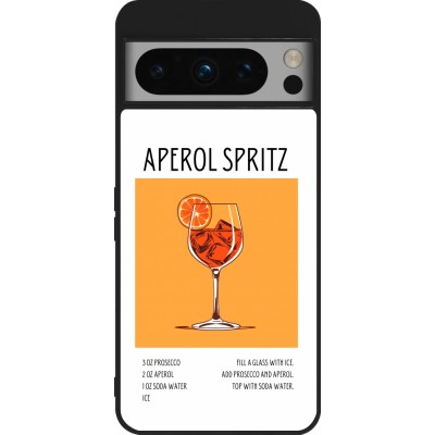 Google Pixel 8 Pro Case Hülle - Silikon schwarz Cocktail Rezept Aperol Spritz