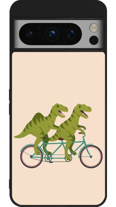 Google Pixel 8 Pro Case Hülle - Silikon schwarz Dinosaurs on bikes 2026