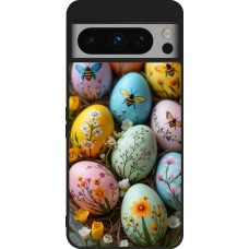 Google Pixel 8 Pro Case Hülle - Silikon schwarz Easter 2026 Eggs with bees